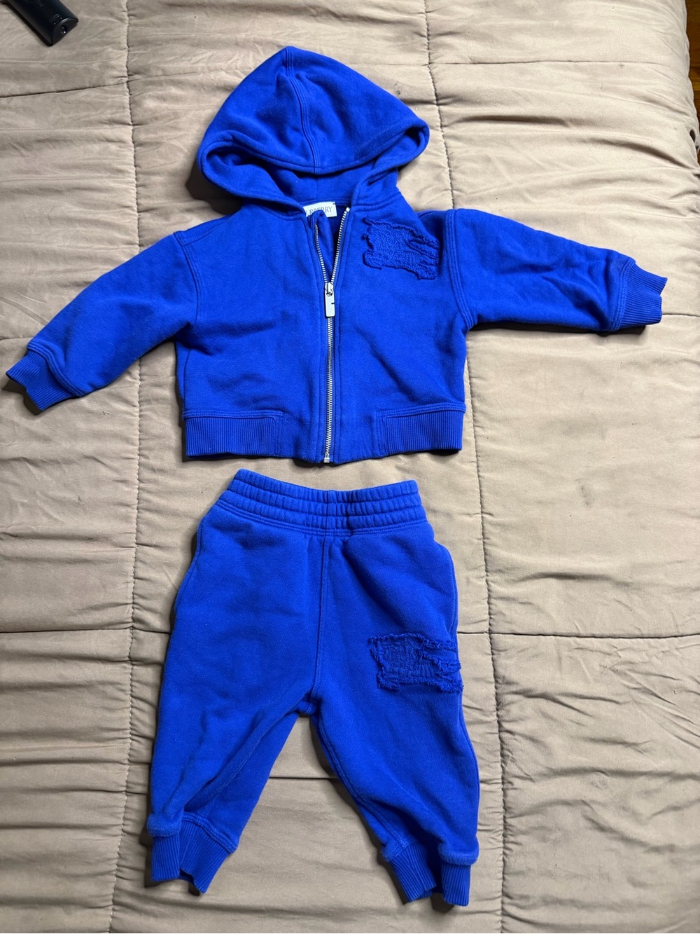 Burberry Royal Blue Hoodie & Joggers Set